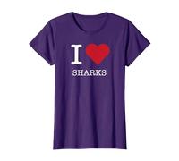 J'adore Les Requins, J'adore Les Requins T-Shirt, Femme, Violet, M