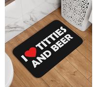 J'adore Les Seins Et La Bière Welcome Paillassons Absorbant Tapis De Douche Lavable en Machine Paillasson D'Entree pour Chambre Couloir Baignoire 40X60Cm