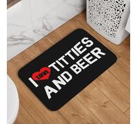 J'adore Les Seins, La Bière Et l'amour Paillasson Intérieur Absorbant Welcome Paillassons Anti-Salissures Paillasson D'Entree pour Salon Baignoire Chambre 40X60Cm