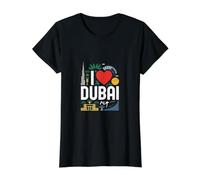J'adore Les Sites emblématiques de Dubaï et Ses Voyages T-Shirt Graphique avec Valeur