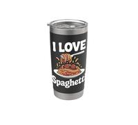J'adore les spaghettis, le délice des amateurs de pâtes Gobelet isotherme en acier inoxydable double paroi