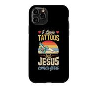 J'adore Les Tatouages, mais Jésus Vient en Premier, Un chrétien drôle Coque pour iPhone 11 Pro