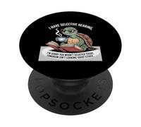 J'adore les tortues, la mer, j'ai une audition sélective, un café et un livre PopSockets PopGrip Adhésif
