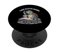 J'adore les tortues, la mer, j'ai une audition sélective, un café et un livre PopSockets PopGrip Adhésif