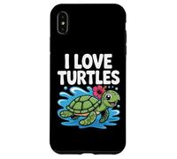 J'adore les tortues, une jolie touche d'hibiscus tropical Coque pour iPhone XS Max