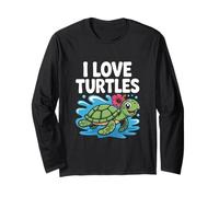 J'adore les tortues, une jolie touche d'hibiscus tropical Manche Longue