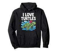 J'adore les tortues, une jolie touche d'hibiscus tropical Sweat à Capuche