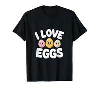 J'adore Les œufs, adorables Petits déjeuners T-Shirt Graphique avec Valeur, Homme, Noir, S