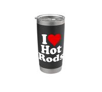 J'ADORE LES VOITURES CLASSIQUES RAPIDES HEART HOT RODS Gobelet isotherme en acier inoxydable double paroi