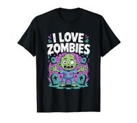 J'adore Les Zombies, Joli cimetière de Morts-Vivants T-Shirt Graphique avec Valeur
