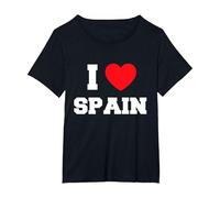 J'adore l'Espagne T-Shirt, Femme Grandes Tailles, Noir, 1X