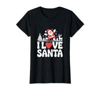 J'adore l'esprit Festif du Père Noël T-Shirt Graphique avec Valeur, Femme, Noir, L