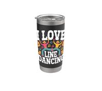 J'adore Line Dancing Cowboy Fun Vibes Gobelet isotherme en acier inoxydable double paroi