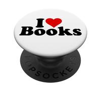 J'adore Lire des Livres sur Le CŒUR PopSockets PopGrip Adhésif