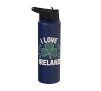 J'adore l'Irlande Shamrock Clover Pride Stainless Steel Insulated Water Bottle