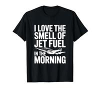J'adore l'odeur du kérosène Le Matin, C'est drôle T-Shirt Graphique avec Valeur, Homme, Noir, M