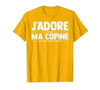 J'adore Ma Copine Quand Elle Poker Jeux De Cartes Cadeau T-Shirt, Homme, Doré Vif, M