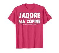 J'adore Ma Copine Quand Elle Poker Jeux De Cartes Cadeau T-Shirt, Homme, Rouge Chiné, XXL