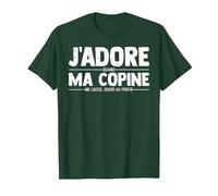 J'adore Ma Copine Quand Elle Poker Jeux De Cartes Cadeau T-Shirt, Homme, Vert Forêt, XL