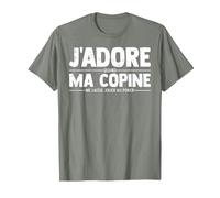 J'adore Ma Copine Quand Elle Poker Jeux De Cartes Cadeau T-Shirt, Homme, Vert Kaki chiné, XL