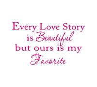 J'adore ma maison romantique préférée pour vivre Stickers muraux 54x91.4cm Embellissement mural RoseRouge