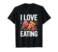 J'adore Manger de la crème glacée, des Pizzas et des Fraises T-Shirt Graphique avec Valeur