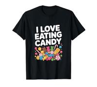 J'adore Manger des Bonbons T-Shirt Graphique avec Valeur, Homme, Noir, XL