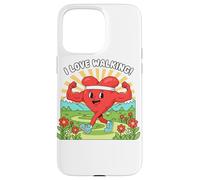J'adore Marcher avec Un cœur en Bonne santé Coque pour iPhone 15 Pro Max