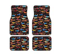 J'adore Mes Chiens teckels, Ensemble de 4 Tapis de Sol pour Voiture, Tapis de Sol en néoprène antidérapants pour véhicule, Accessoires Auto