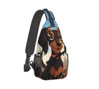 J'Adore Mes Chiens Teckels Femme Homme Sling Bag Petit Sacs D'Epaule Léger Sac À Bandoulière Pour Voyage Sport Usage Quotidien Randonnée