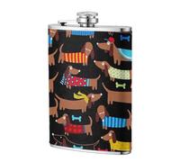 J'adore mes chiens teckels,Flasque de poche plate de 8 oz en acier inoxydable 304, idéale pour les activités de plein air.