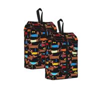 J'adore Mes Chiens teckels， Lot de 2 Sacs à Chaussures de Voyage, Sacs de Rangement imperméables, Organisateur de Chaussures pour Les Voyages et la Maison