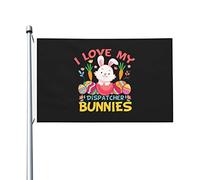 J'Adore Mes Lapins Répartiteurs Drapeaux De Jardin Colorée Garden Flag Durable Drapeaux Décoratif Décoration Pour Porche Intérieure Pelouse 90X152Cm