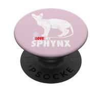 J'adore Mon Chat Sphynx PopSockets PopGrip Adhésif