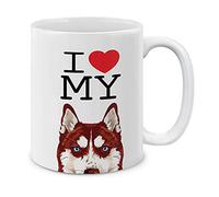J'Adore Mon Chien Husky Roux De Sibérie Tasse À Café Drôle Mug À Café Modernes Tasses À Thé Pour Lait Cuisine Maison Espresso 330Ml