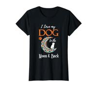 J'adore Mon Chien sur la Lune et Le Dos T-Shirt Graphique avec Valeur