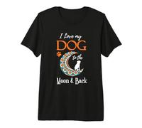 J'adore Mon Chien sur la Lune et Le Dos T-Shirt Haut de Gamme