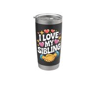 J'adore mon frère Heartfelt Bond Fun Gobelet isotherme en acier inoxydable double paroi