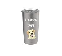 J'adore mon Labrador Retriever Gobelet isotherme en acier inoxydable double paroi