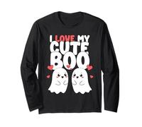 J'adore Mon Mignon Boo Tee Halloween fantôme Couple Amant Manche Longue