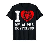 J'adore Mon Petit ami Alpha. J'aime Mon Petit ami Alpha T-Shirt Graphique avec Valeur, Homme, Noir, XL