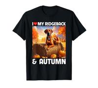 J'adore Mon Poulet Rhodesian Ridgeback et Autumn Fall Leaves T-Shirt
