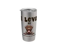 J'adore mon retriever de la baie de Chesapeake Gobelet isotherme en acier inoxydable double paroi