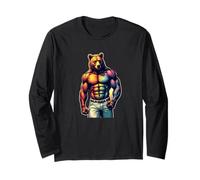 J'adore Muscle Bears, papa gay drôle, LGBTQ Pride Vintage Manche Longue
