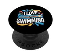 J'adore Nager et m'amuser dans l'eau PopSockets PopGrip Adhésif