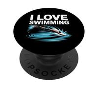 J'adore nager et pratiquer des sports nautiques PopSockets PopGrip Adhésif
