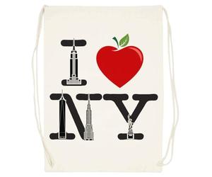 J'adore New York Creative Sac De Sport En Coton Beige Cotton Beige Training Bag Gym Sack