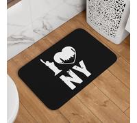 J'adore New York Paillasson D'Entree Lavable en Machine Paillasson Intérieur Doux Tapis De Douche pour Cuisine Baignoire Porte 40X60Cm