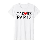 J'adore Paris T-Shirt Graphique avec Valeur, Femme, Blanc, L