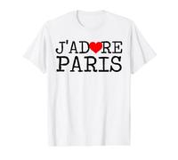 J'adore Paris T-Shirt Graphique avec Valeur, Homme, Blanc, XL